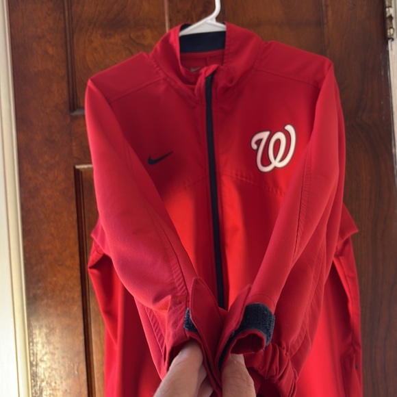 Nike Men's Lg “Go Nationals” Vrsity Red Full Zip Jacket Powered by Dri-Fit! EUC. - Picture 7 of 8
